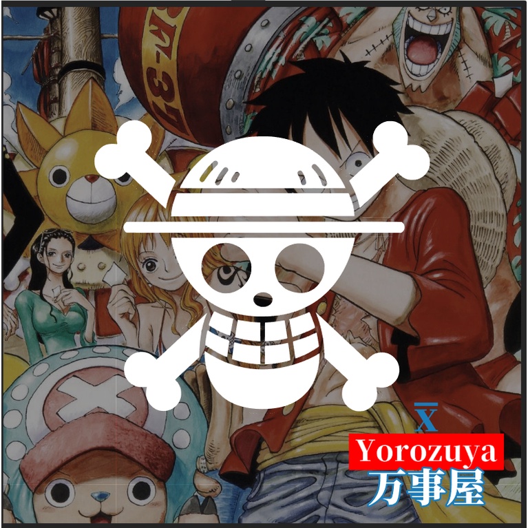One Piece Anime Straw Hat Pirates Jolly Roger Flag Waterproof Decal Sticker Yorozuya Decal Store