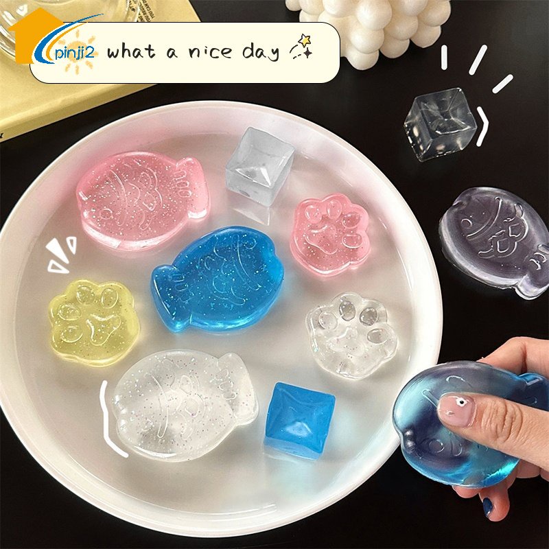 Decompression Toys Ice Cube Mini Squeeze Toy Squishy Stress Relief Cute ...