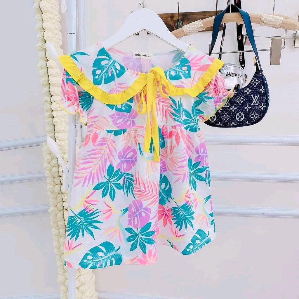 [A&Lshop6417] Minky mom Puff sleeves Collared doll dress vietnam kidswear  for kids baby girl