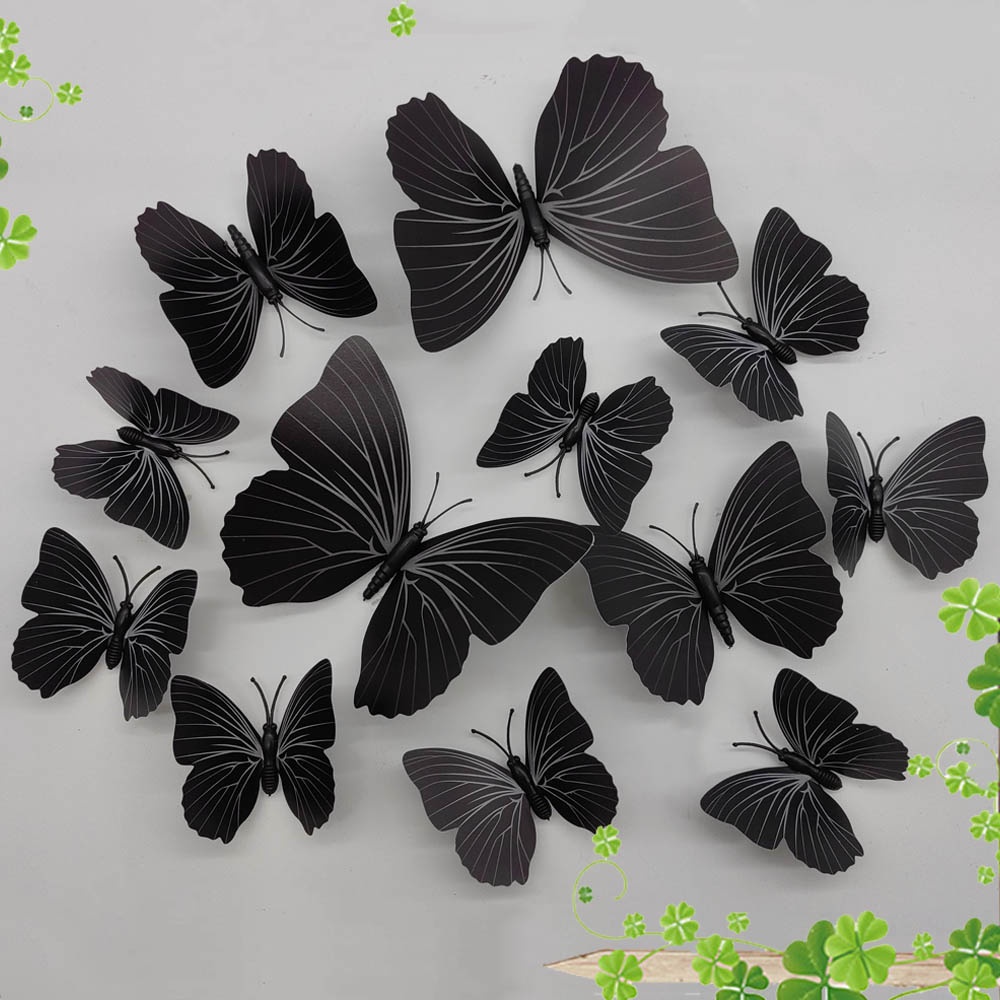 New 12pcs 3D Butterfly Wall Stickers Living Room Decor Butterflies ...