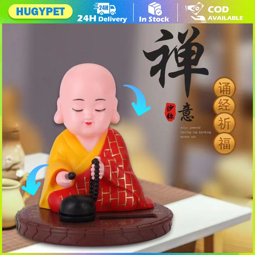 Little Monk Figurine Solar Head Toys Solar Powered Shaking Head Monk ...