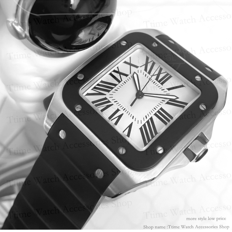 Cartier santos 100 xl black best sale