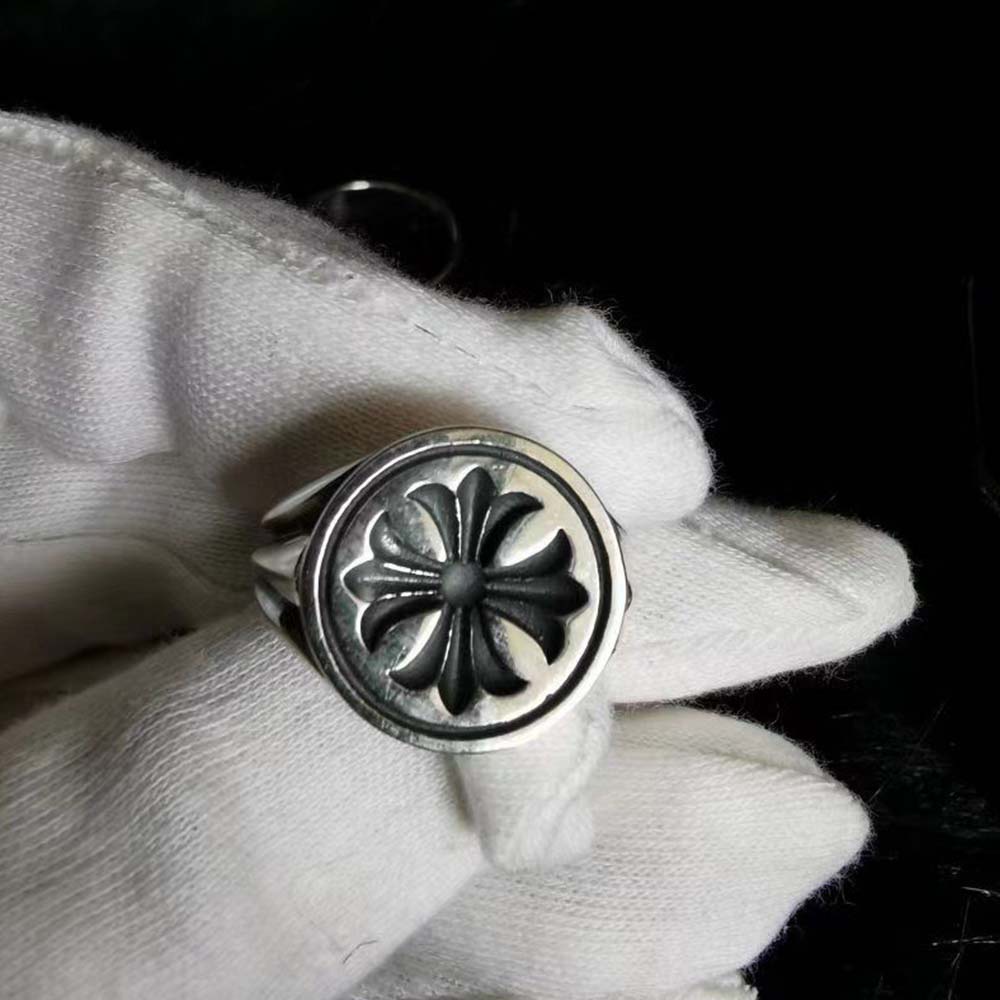 Punk Ring Forever Classic Vintage Thai Silver Hip Hop Cross Ring Unisex ...