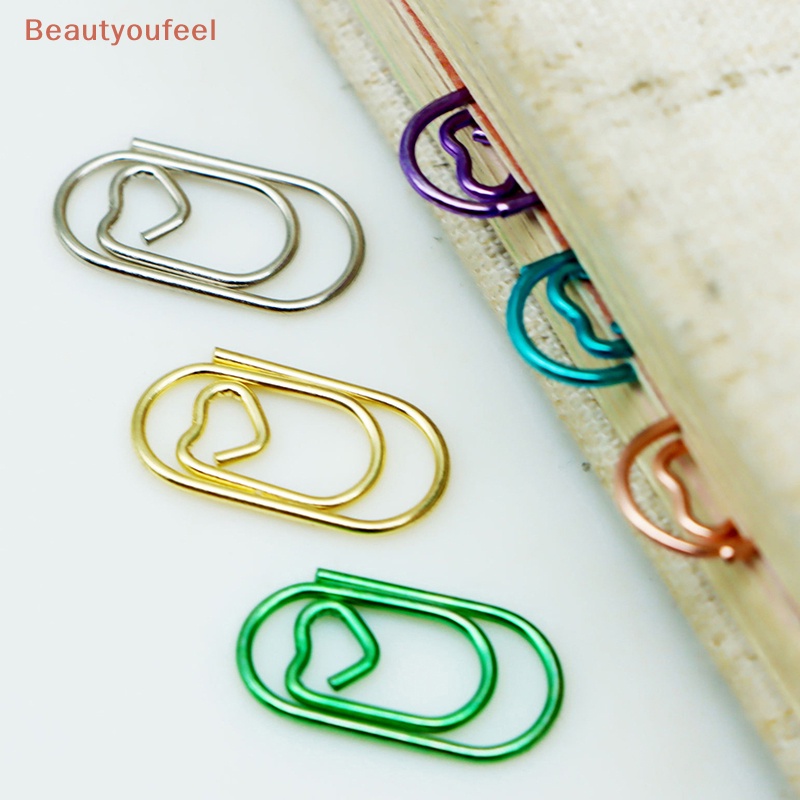 Beautyoufeel 50 PCS Mini love Notebook Bookmark binder Paperclips ...
