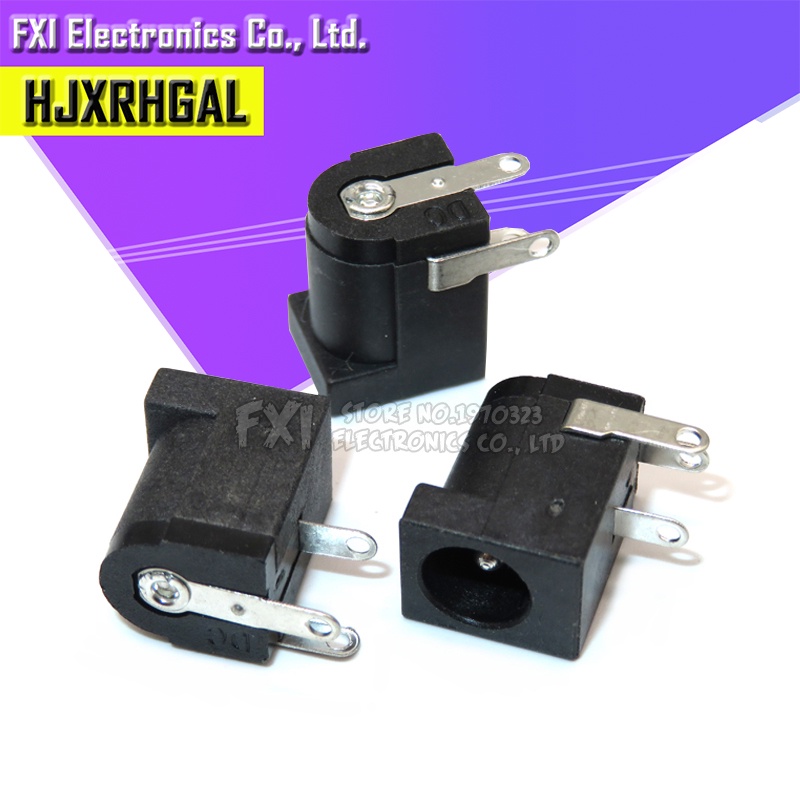 100Pcs DC-005 Black and White DC Power Jack Socket Connector DC005 5.5 ...