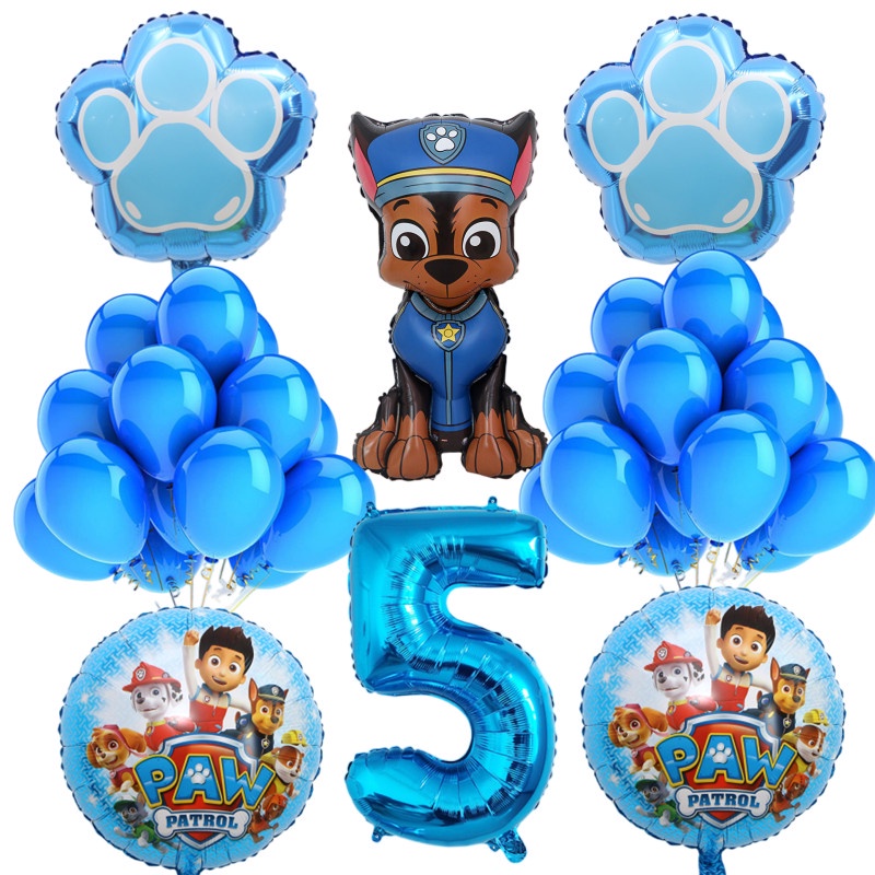 27pcs/set Paw Patrol Balloon Birthday Decoration Set Sitting Chase Blue