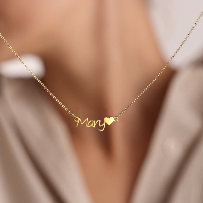 Custom Name Necklace For Women - Personalized Stainless Steel Pendant, Dainty Letter Jewelry Gift For Her