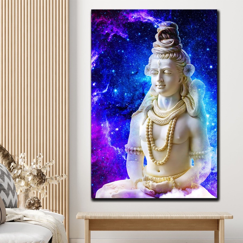 Lord Shiva Shankara Canvas Painting Hindu God Wall Decor Picture For