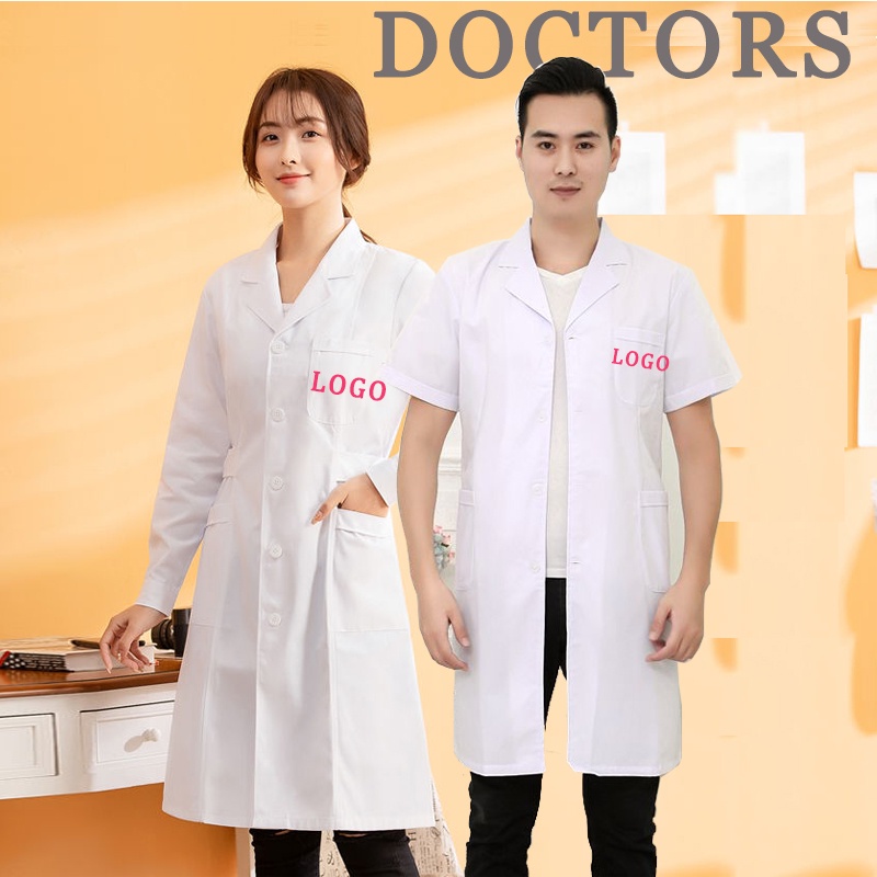 Free Embroidery Lab Coat for Women Scrub Suit Hospital Doctor Beauty Salon Surgical Uniform Workwear Short Sleeve Shopee Philippines