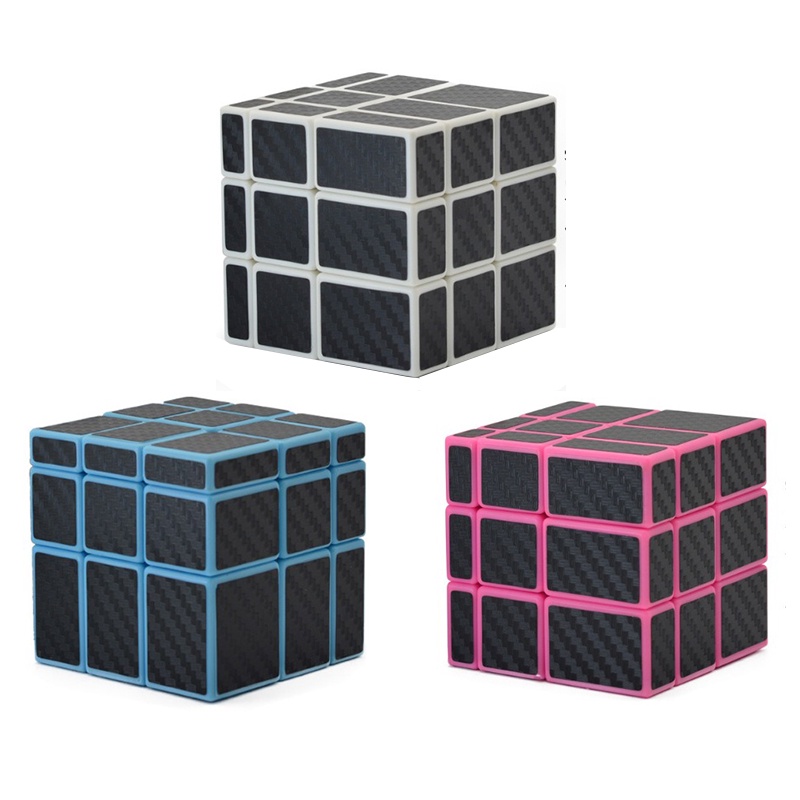 Lefun 3x3 Mirror Cube with Carbon Fiber Sticker Mirror Speed Cube
