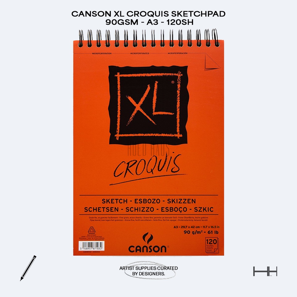 Canson XL Sketch Pad 90gsm (A3, A4, A5) | Shopee Philippines