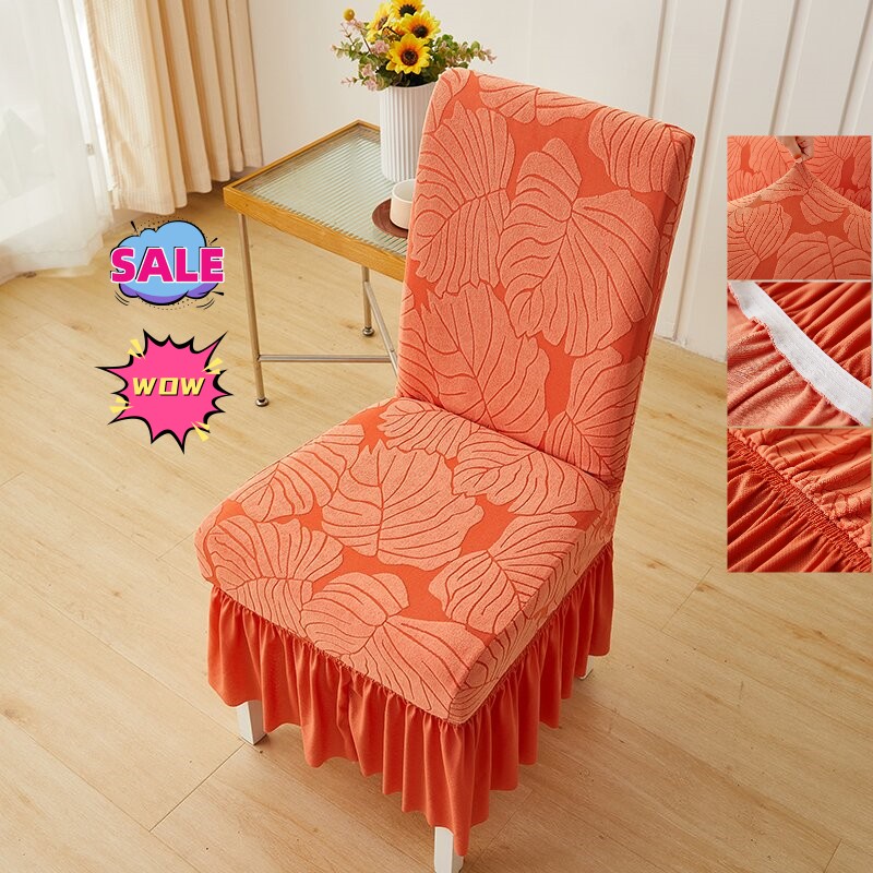 NEW 2024 Exclusive Skirt thickened lambswool printed dining chair covers banquet elastic seat