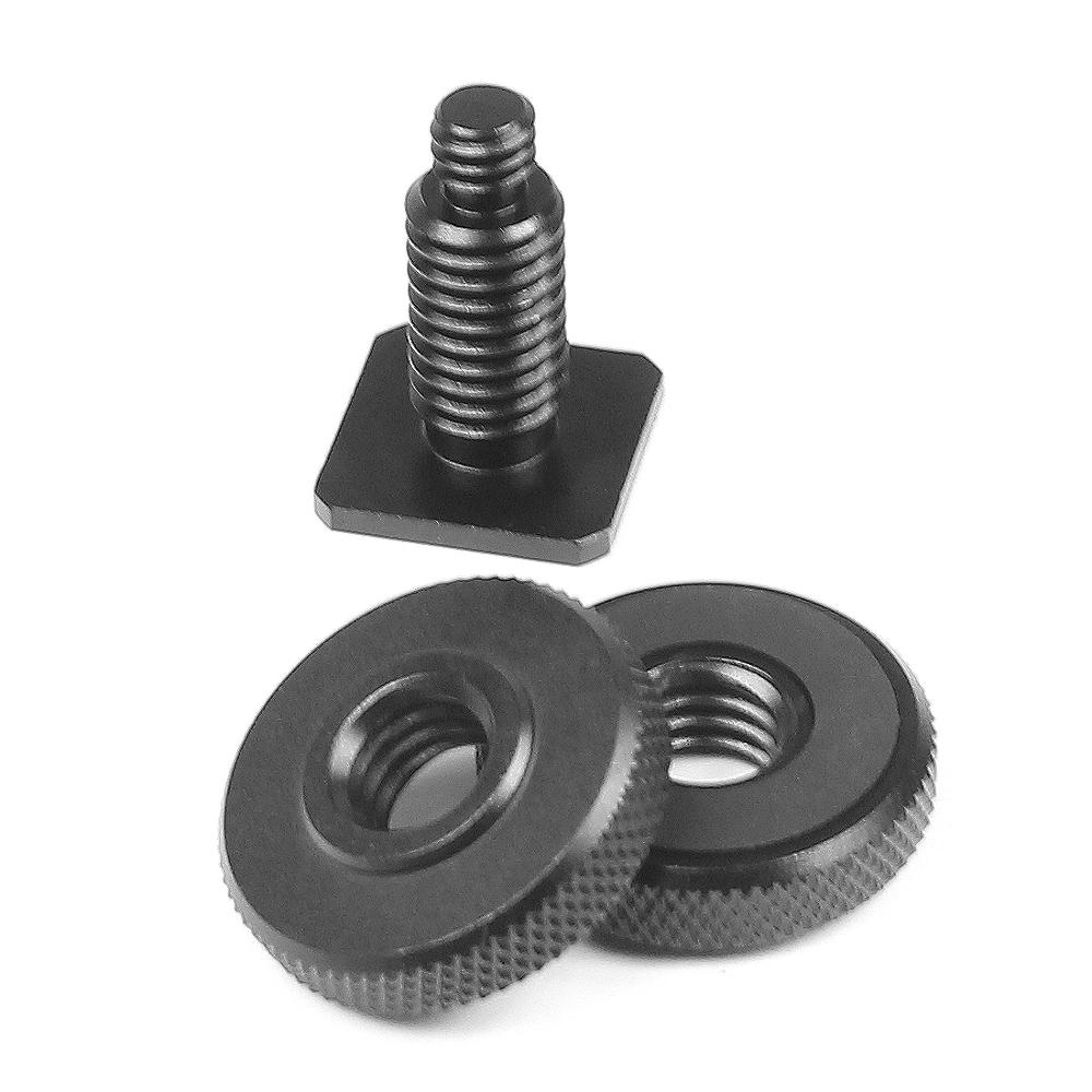 FEICHAO 1/4" 3/8" Thread Screw Nut Tripod Adapter Reinforced Base Plate Mount Compatible With Hero Osmo Action Sports Camera (Blue,1/4