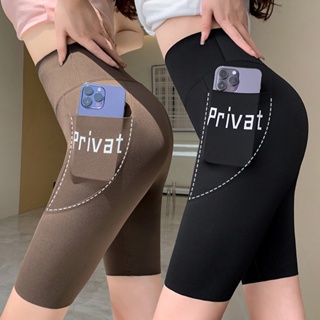 Legging Woman Plus size-Sports cycling pants for women to wear as outerwear  in summer, five-point shark pants, pocket sh