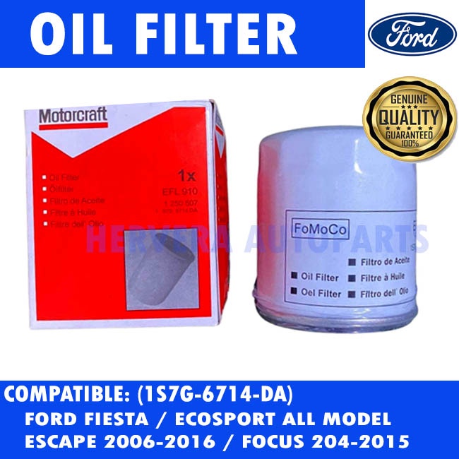 FORD Genuine Oil Filter 1S7G 6714 DA Ecosport Escape Fiesta Focus Made