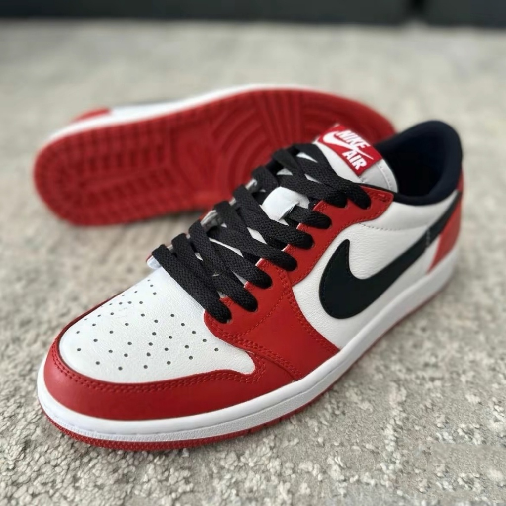 UA Unisex Rubber Shoes Air Jordan 1 Low Chicago New Style Lowcut Casual ...