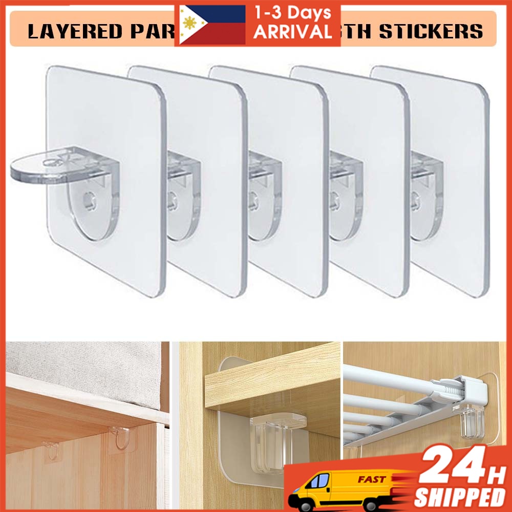 Home Adhesive Shelf Support Peg PunchFree Wardrobe Partition Layer