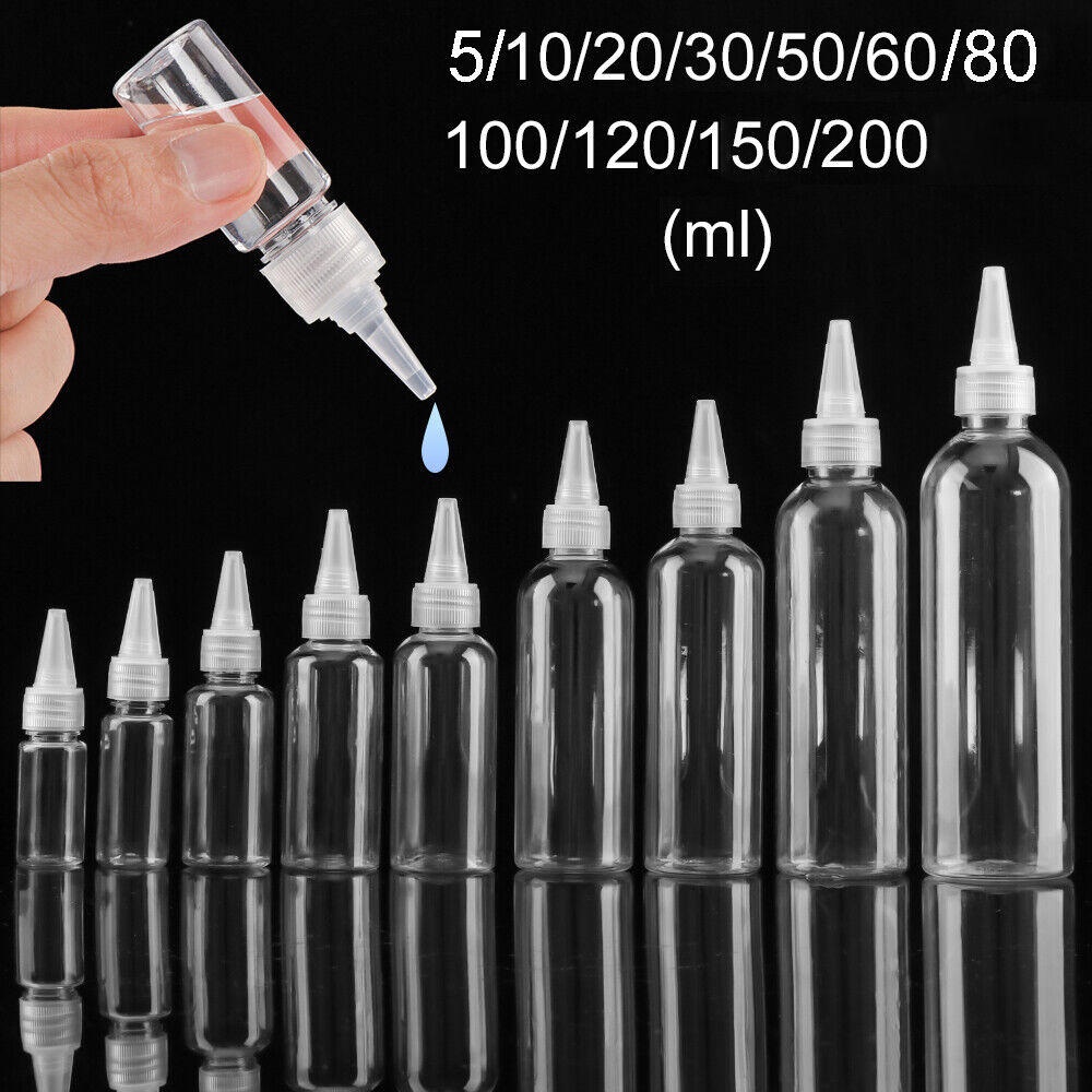 10200ml Clear Empty Dropper Bottle With Cap Plastic Nozzle Dropper