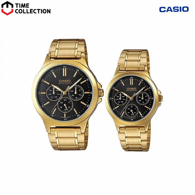 Casio couple watch gold online