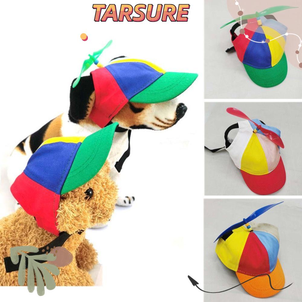 TARSURR Helicopter Top Hat Funny Rainbow Dog Propeller Hat Soft