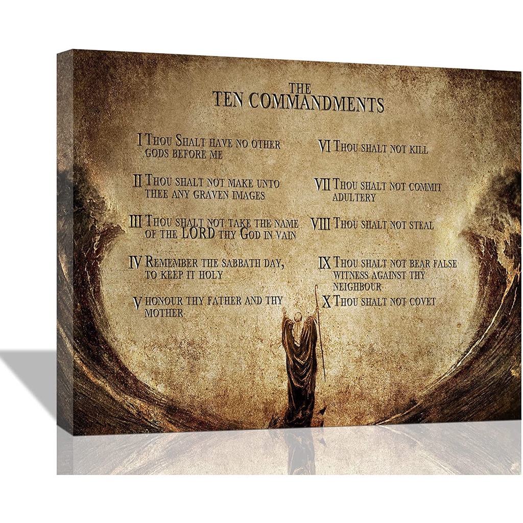 10 Commandments Wall Art Scripture Bible Verse Wall Decor Jesus ...