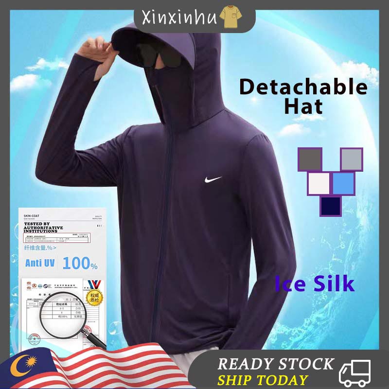 Detachable Hat UV Sun Protection Jacket Long Sleeve Anti Ultraviolet ...