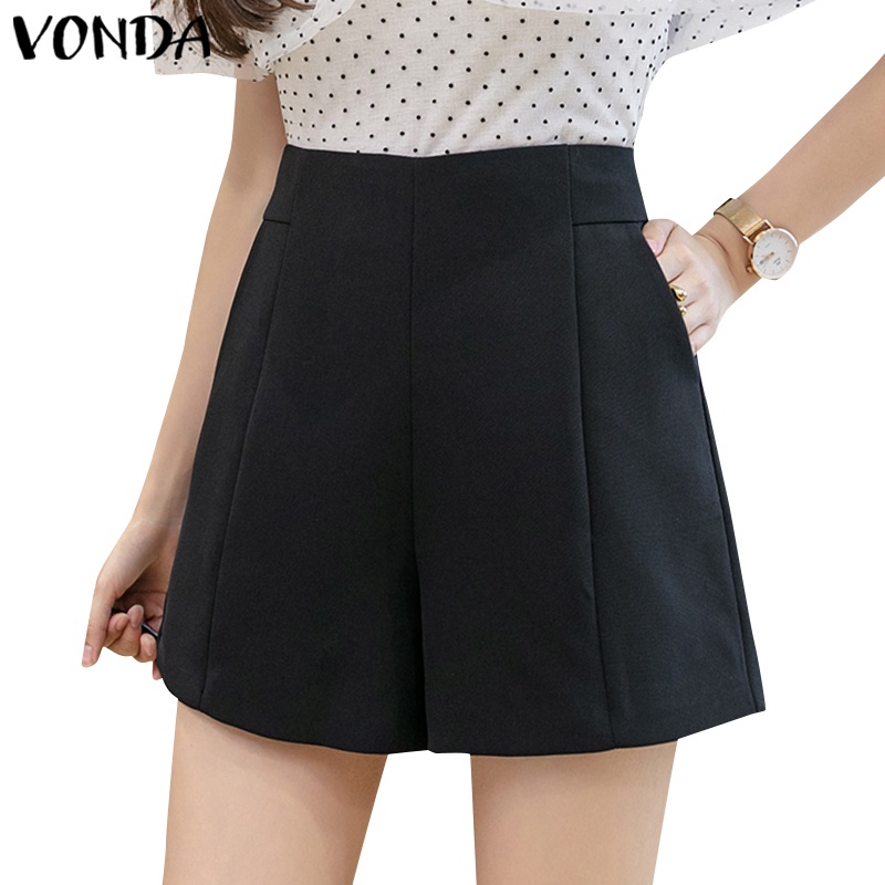 Vonda Women Korean Loose Commuting Casual Split Design Solid Color ...