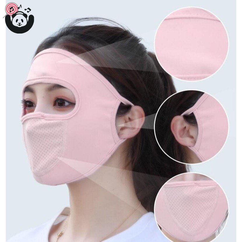 ice silk sunscreen mask full face sun protection forehead thin section ...