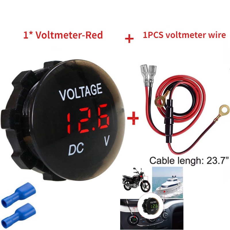 DC12V Digital Voltage Volt Meter Display Voltmeter For Motorcycle Car ...