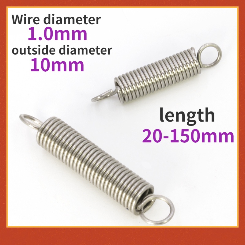 【COD】Tension spring wire diameter 1.0mm OD10mm length 20-300mm draw ...