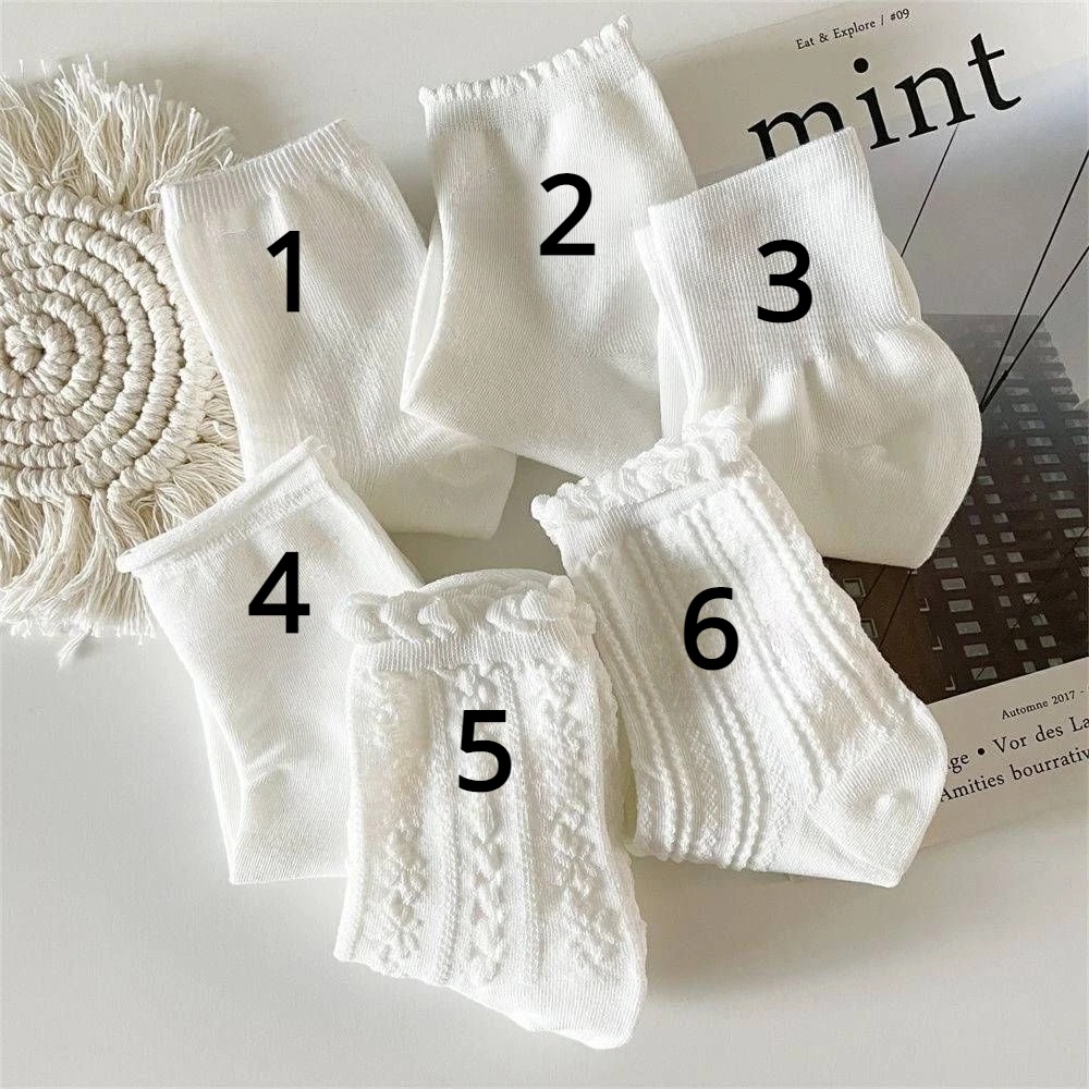 Lolita White Lace Socks Women Cotton Socks Femme Sweet JK Girls