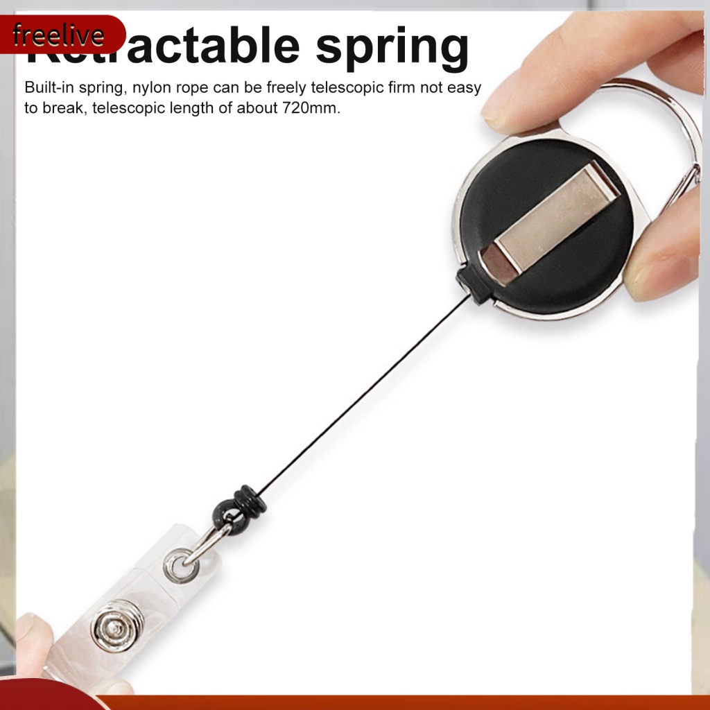 freelive| Retractable ID Card Holder School Supplies Pull Keyring ...