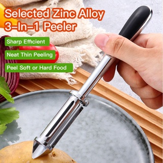 1pc Multi-functional Stainless Steel 3 In 1 Fruit Peeler With Serrated  Blade, Julienne Blade & Seed Remover