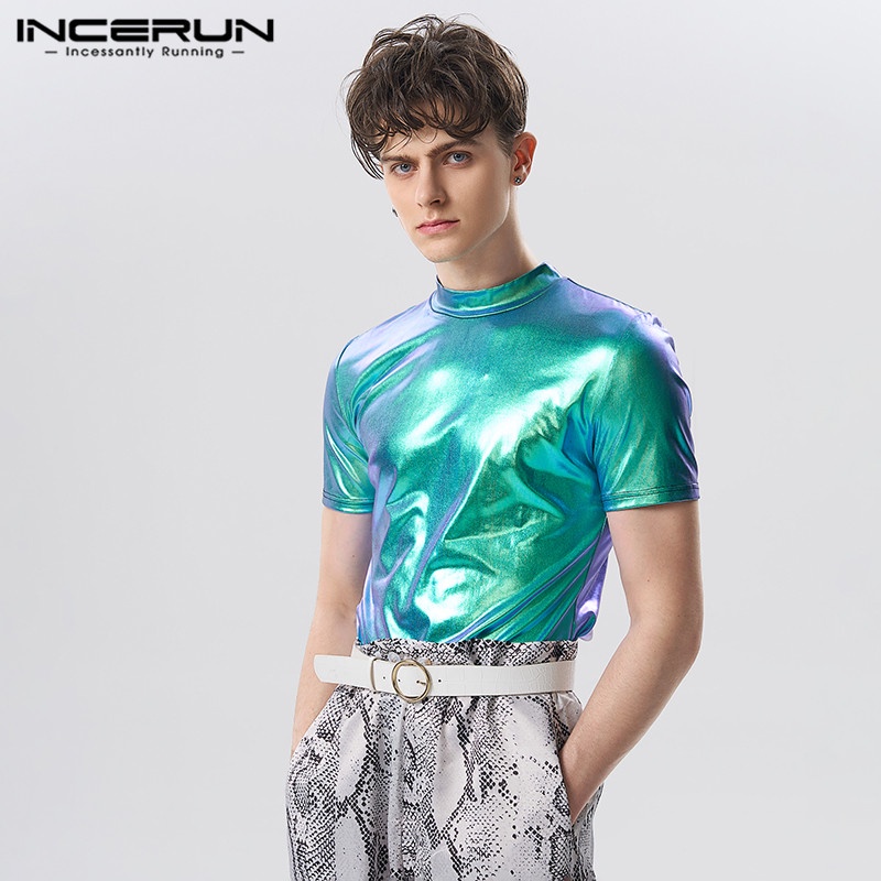 INCERUN Double color tight short sleeve top T-shirts | Shopee Philippines