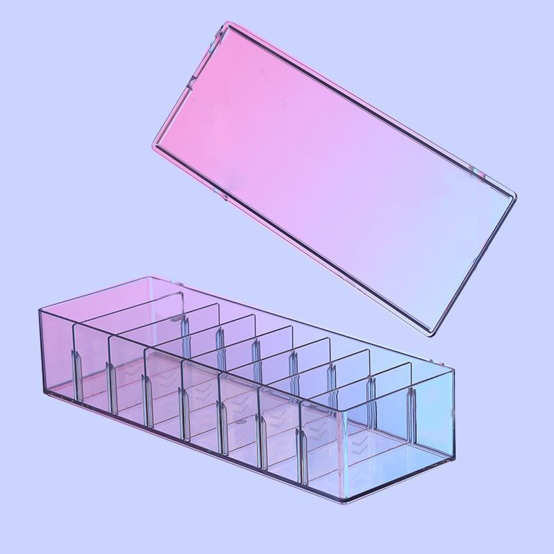 Transparent Acrylic Compartment Card Storage Box Business Card Case ...