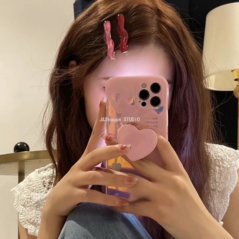 KF598 Korean wave shape colorful acrylic flat alligator clip hairpstyle ...