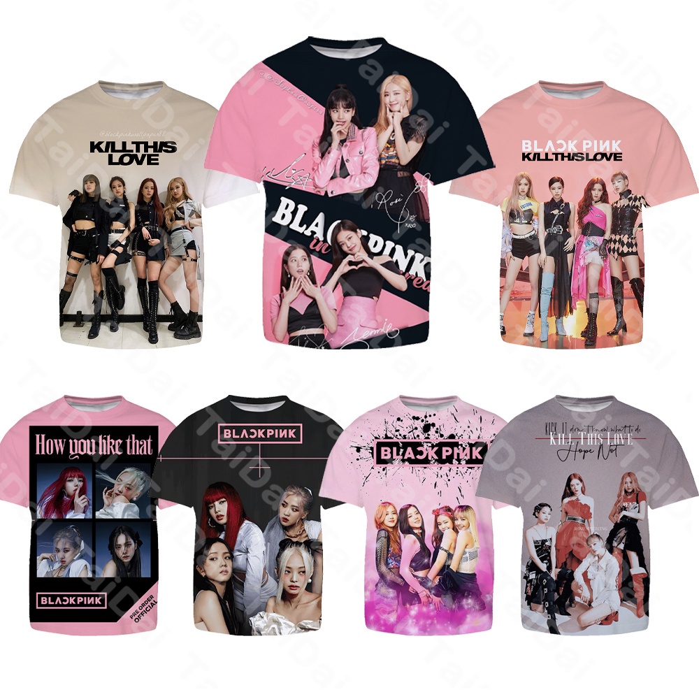 Black Pink T Shirt Kpop BLACKPINK Official Men's K-POP