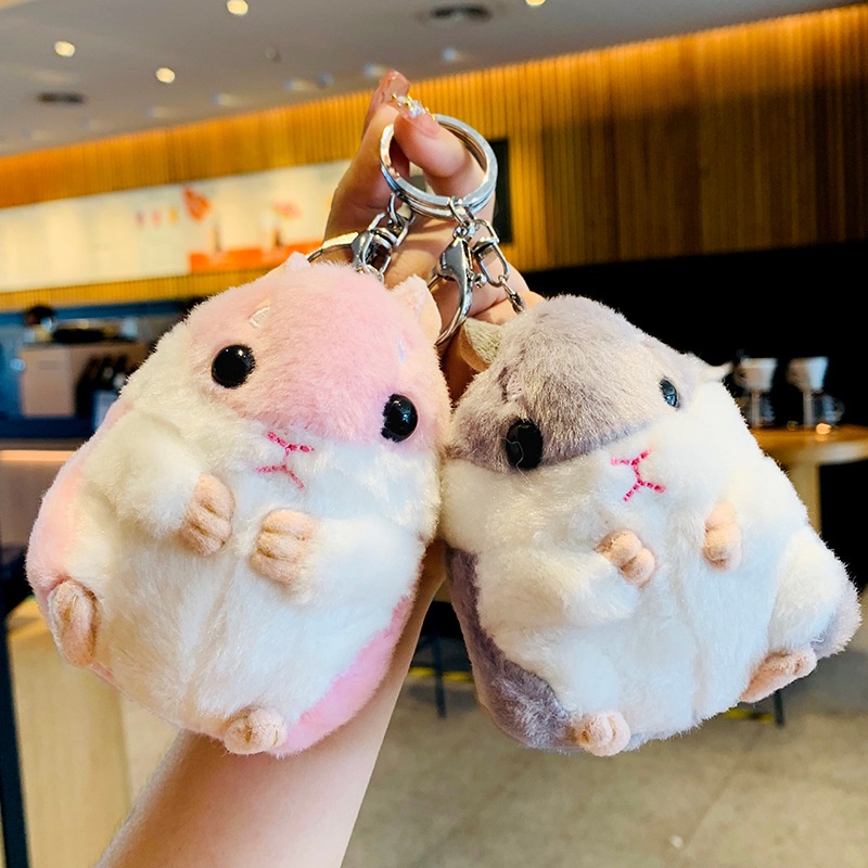 Cute Hamster Plush Toy Doll Bookbag Pendant Small Hamster Keychain Girl Gift Keychain Doll