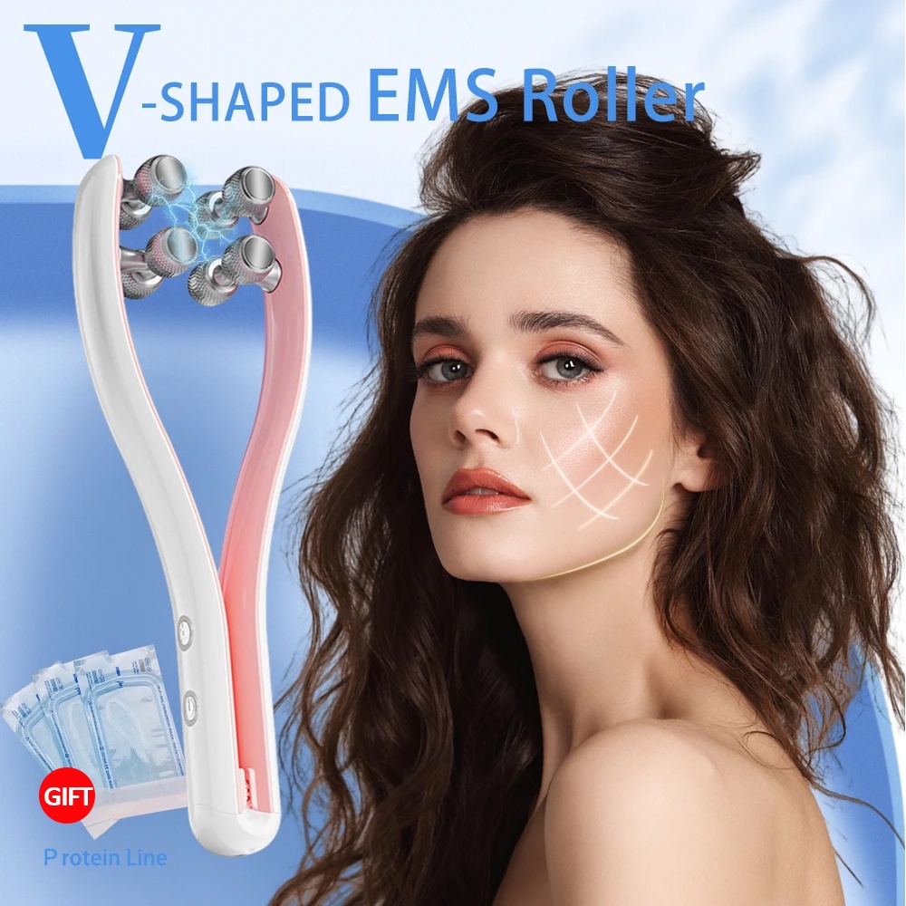 EMS Face Lifting Roller RF Double Chin V Face Shaped Facial Massager
