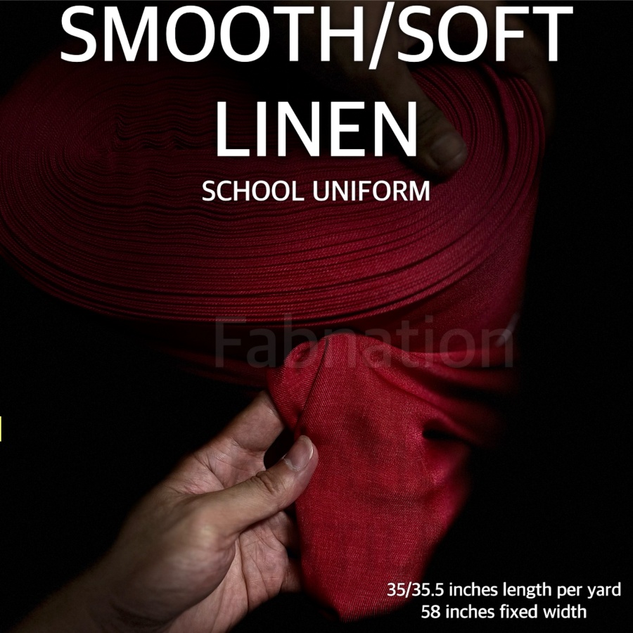 SMOOTH&SOFT COTTON LINEN SCHOOL UNIFORM FABRIC 35/35.5 INCHES LENGTH