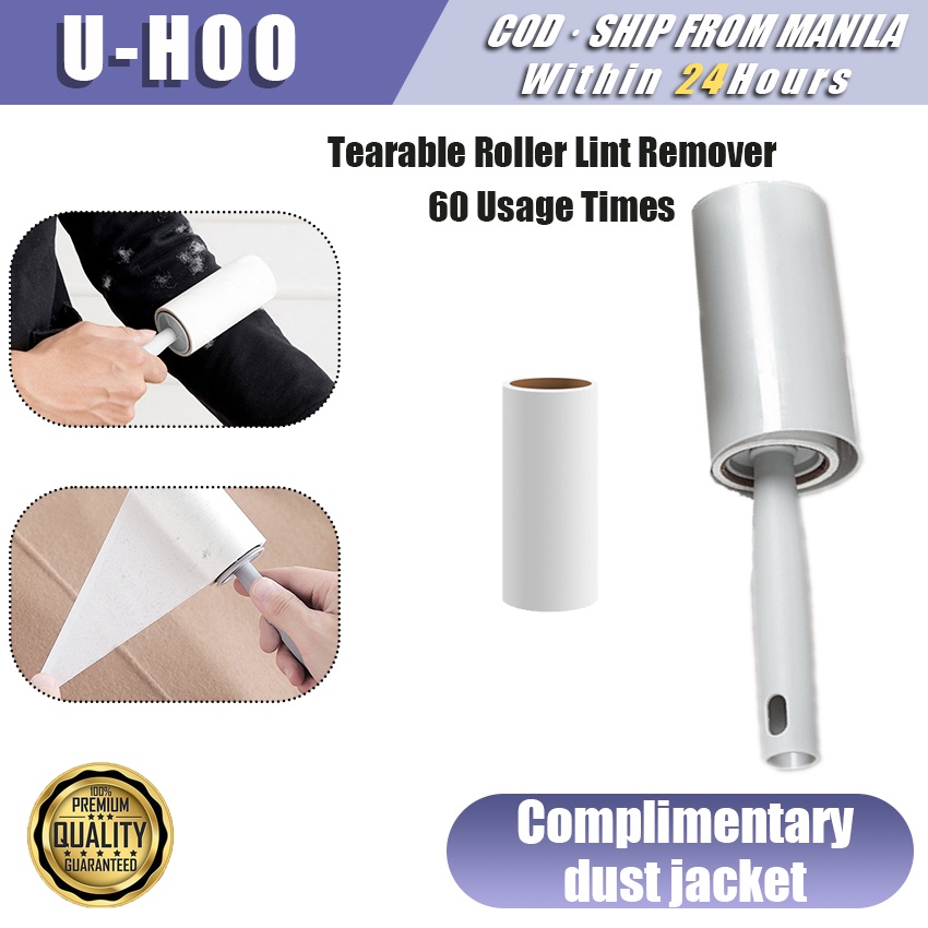 60 Times Tearable Cloth Lint Roller Remover Sticky Paper Home Cleaning ...