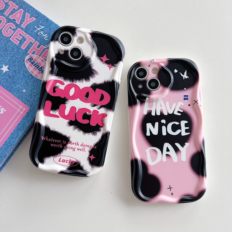 Painting Style Cartoon Good Luck Nice Day Phone Casing For Realme