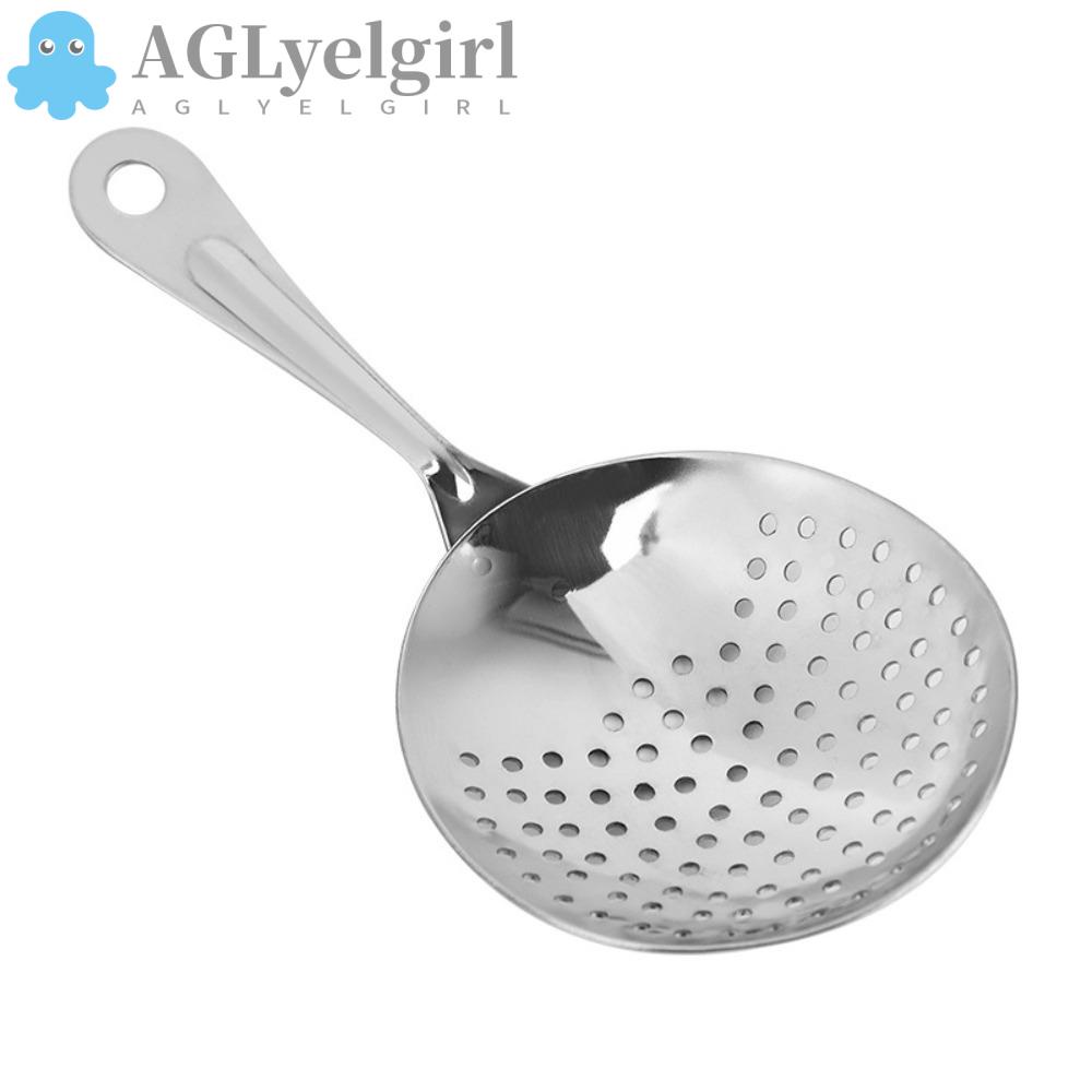 AGLYELGIRL Bar Strainer, Fast Drain Handle Julep Strainers, 304 Stainless Steel Agitator Filter