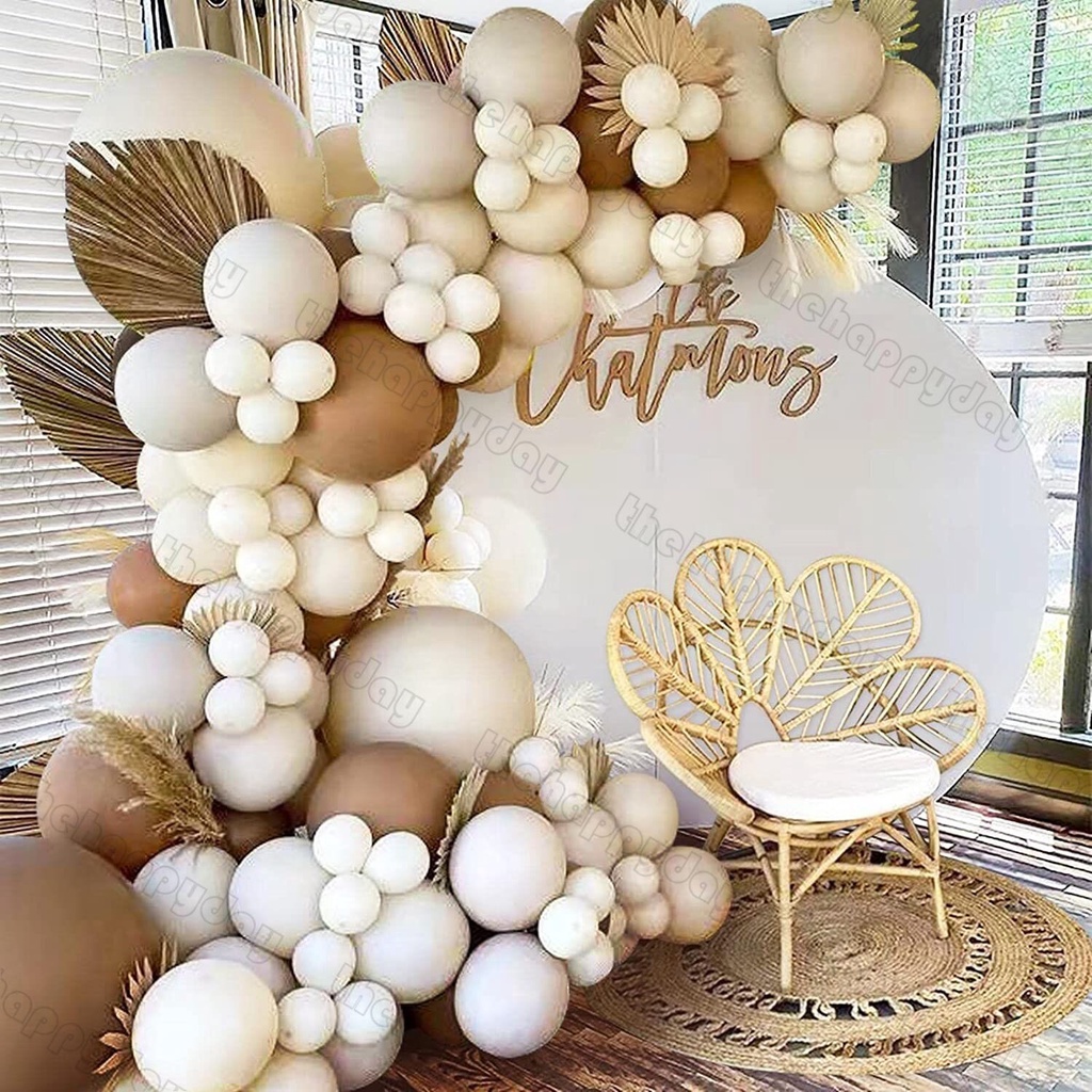 Beige Cream White Balloon Garland Arch Kit Neutral White Sand Balloons ...