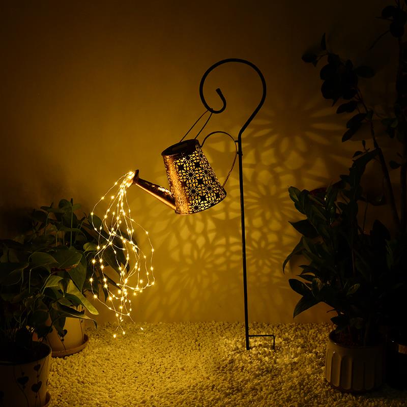 Wrought Iron Hollow LED Solar Light Waterproof Solar Lantern Rugby