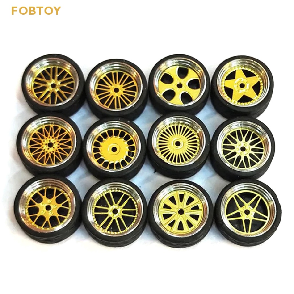 FOBTOY 164 Alloy Wheels Model Car Change Tire 4 Wheels Tire Set Toys