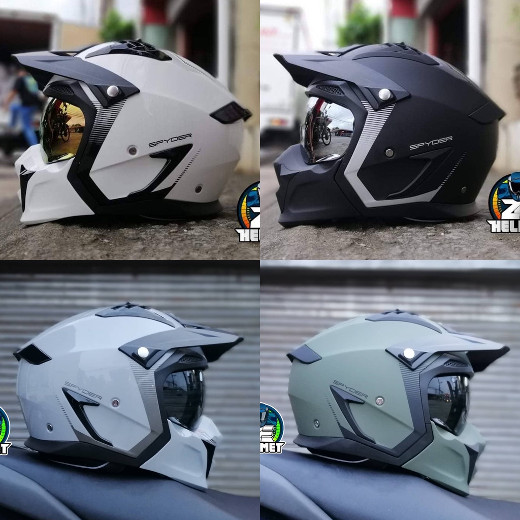 SPYDER CORE STREET HYBRID (All Design) DUAL SPORT SINGLE VISOR (with