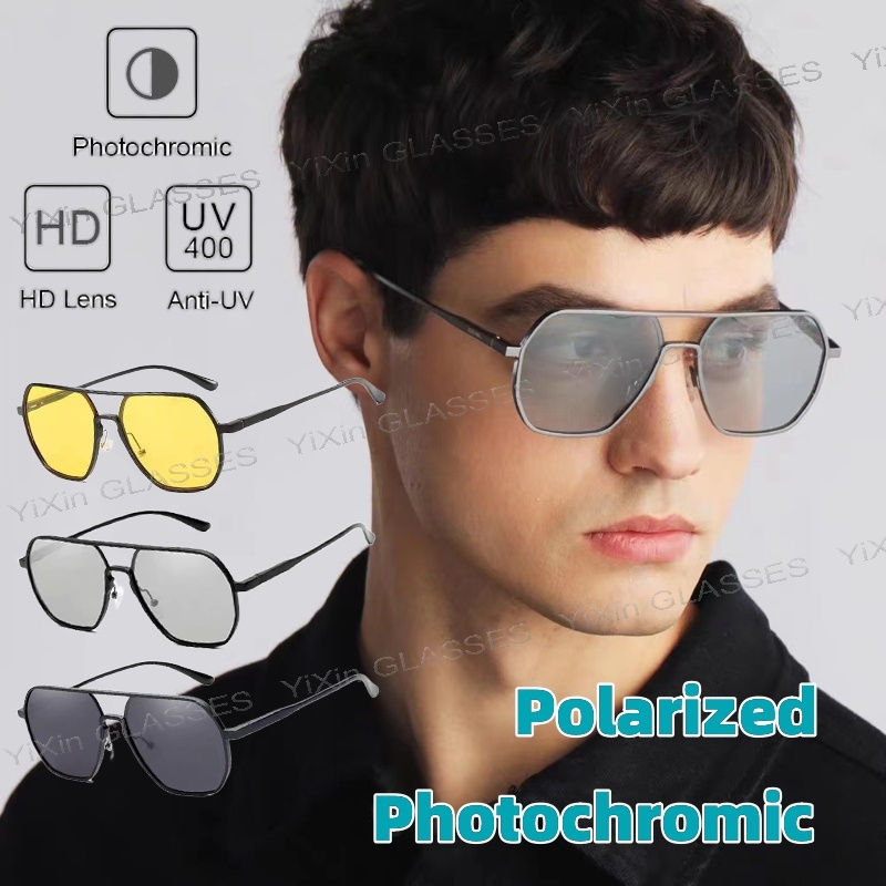 Twin-beam Metal Sunglasses For Men