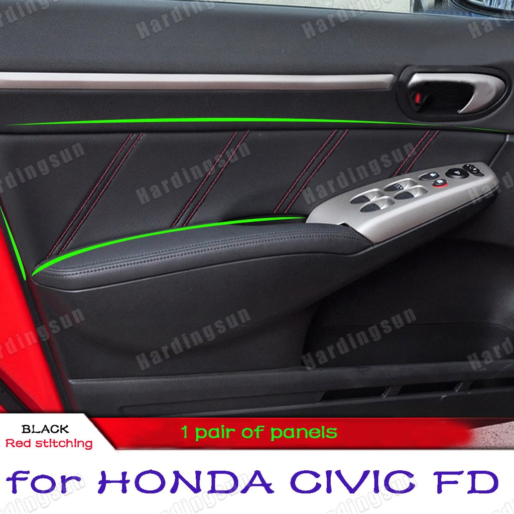 1 Pair car door panel leather cover For Honda Civic 2006 2007 2008 2009