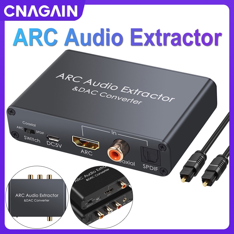 HDMI DAC Audio Converter HDMI ARC To RCA Audio Extractor Adapter Optical  SPDIF Coaxial to 3.5mm Digital to Analog Audio Conveter